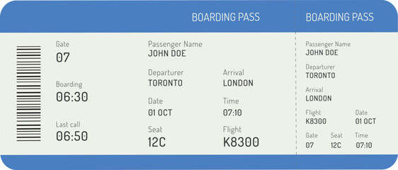 Airline boarding pass