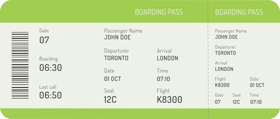 Airline boarding pass