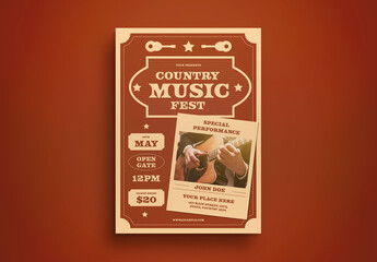 Brown Vintage Country Music Flyer Layout