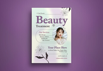 Pastel Purple Gradient Beauty Treatment Flyer Layout