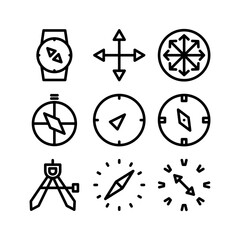 compass icon or logo isolated sign symbol vector illustration - high-quality black style vector icons
