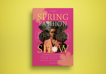 Pink Modern Spring Fashion Show Flyer Layout