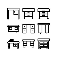 desk icon or logo isolated sign symbol vector illustration - high-quality black style vector icons
