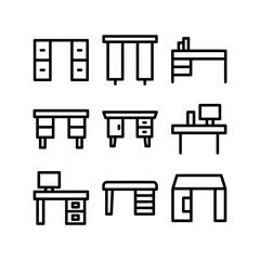 desk icon or logo isolated sign symbol vector illustration - high-quality black style vector icons
