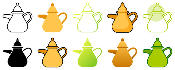 Tea Pot in flat style isolated