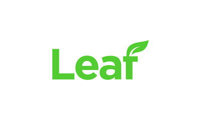 Leaf word simple typography logo