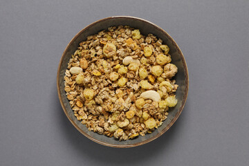 Photo of uncooked food for breakfast - muesli