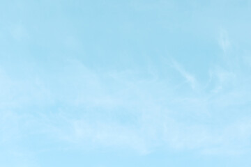 Pastel blue sky with white cloud. Beautiful sky in the morning. The concept of the freedom of life, never give up and new life beginning.