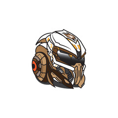 helmet icon vector illustration color robot design