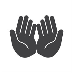 Praying Hands icon vector. Moslem praying hands symbol. Religion icon. Vector illustration