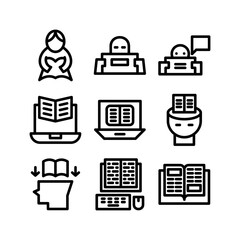 learning icon or logo isolated sign symbol vector illustration - high-quality black style vector icons
