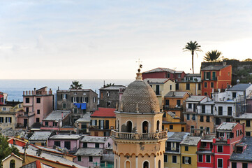 Inverno e tramonto alle Cinque Terre, Vernazza - Liguria