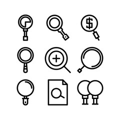 magnifier icon or logo isolated sign symbol vector illustration - high-quality black style vector icons
