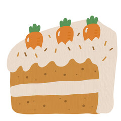 carrot cake with cream oil color style