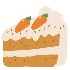 carrot cake with cream oil color style