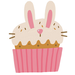 easter bunny cupcake oil color style