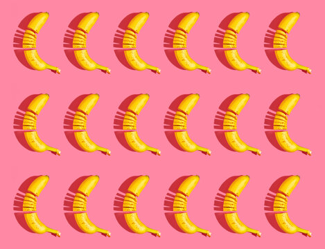 Banana On pink Background
