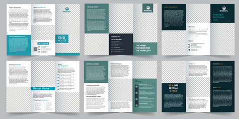 Real estate house property sale flyer brochure design bundle Vector template for rent