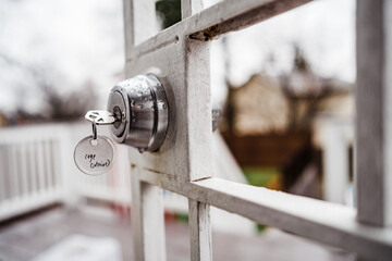 Security gate with key