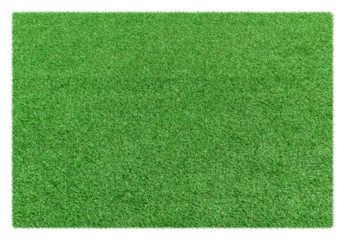Green grass land piece isolated on transparent background - PNG format.