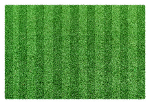 Grass soccer field with white pattern lines isolated on transparent background - PNG format. © banphote