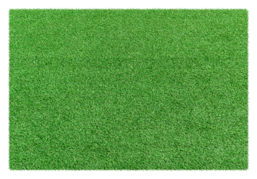 Green grass land piece isolated on transparent background - PNG format.