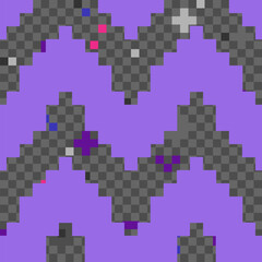 Obraz premium Abstract seamless chevron pattern in pixel art style with transparency net inclusions.
