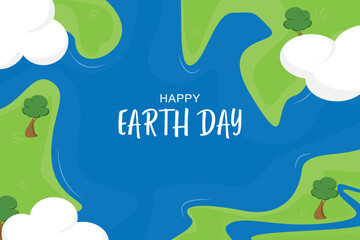 Happy Earth Day poster or banner. Vector illustration and lettering.