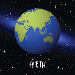 Naklejka premium Vector illustration of earth in outer space