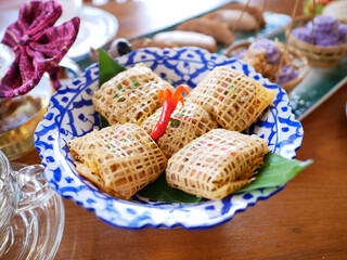 LA TIENG : Traditional Thai dessert on bamboo dish