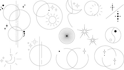 abstract design, abstract element, abstract line, moon and star abstract, abstract cycle