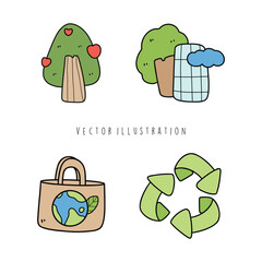 earth day, ecology concept cartoon