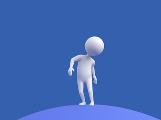 puppet man looking around