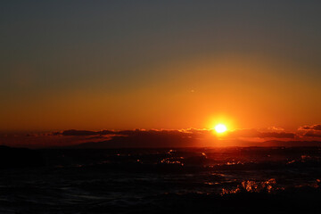 夕陽と海