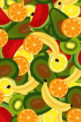 seamless pattern with fruits