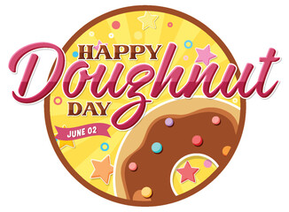 Happy doughnut day in June logo