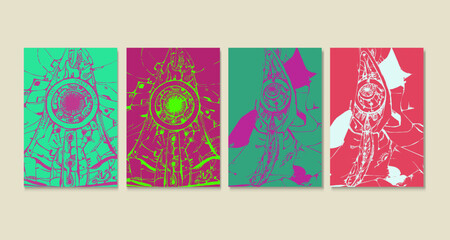 Obraz premium hand drawn wall decor, illustration, wallpaper vector eps 10