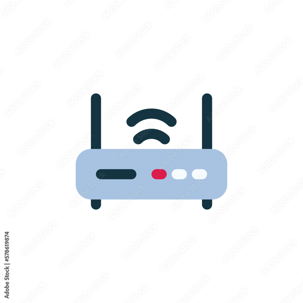Poster wifi router vector icon. computer component icon flat style. perfect use for logo, presentation, web
