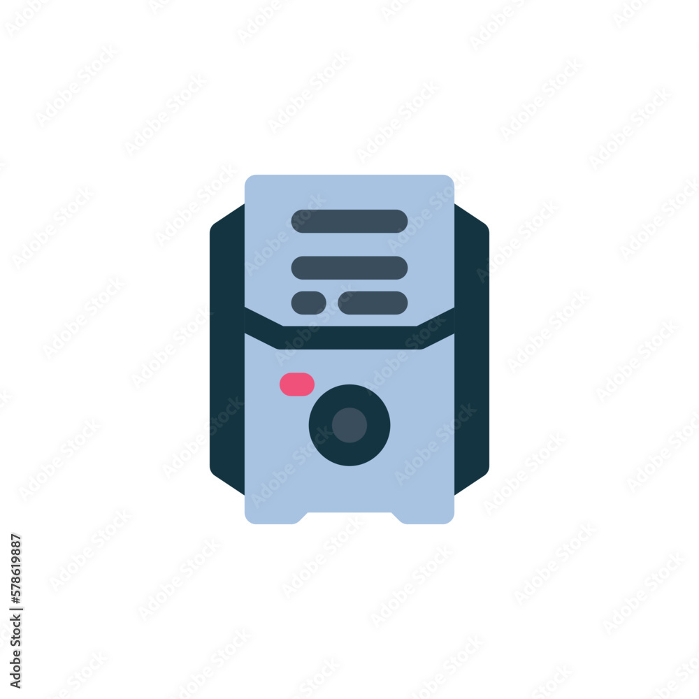 Poster cpu vector icon. computer component icon flat style. perfect use for logo, presentation, website, an
