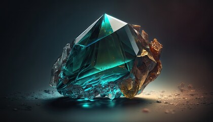 Mysterious gem crystal. Generative AI