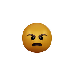Fototapeta premium Emoji yellow face and emotion with angry. Facial expression.