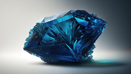 Blue sapphire gemstone crystal. Generative AI