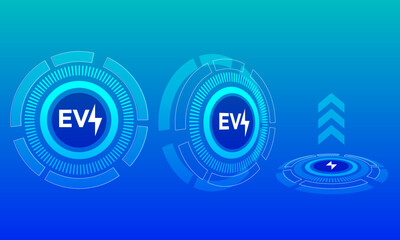 Electric Vehicle Logo, Technology Design Vector