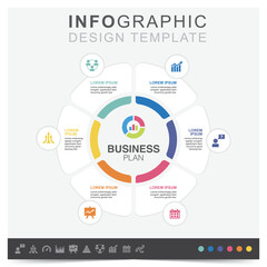 Infographic business plan and icons set