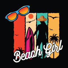 Beach girl Mother's day shirt print template, typography design for mom mommy mama daughter grandma girl women aunt mom life child best mom adorable shirt