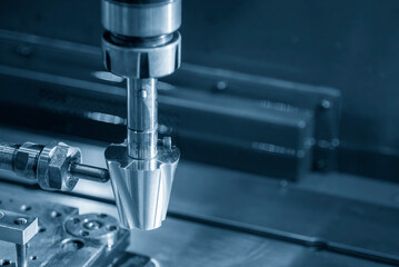 Close up operation of the sinker EDM machine.