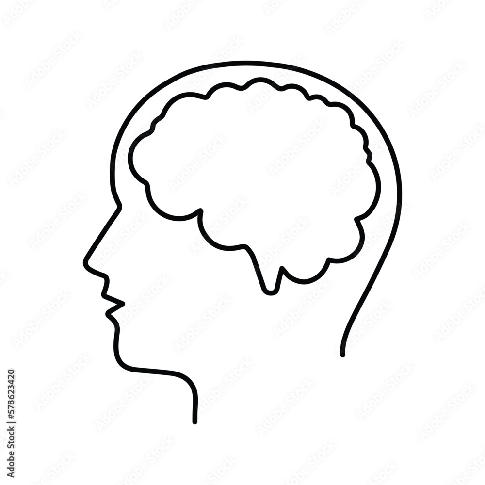 Canvas Prints head, brain, human head icon