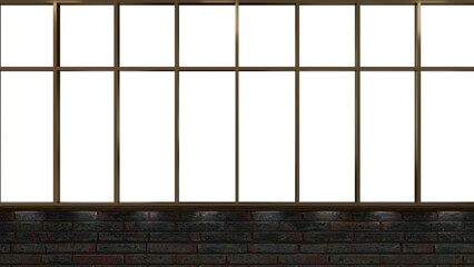 Window frame on a transparent background