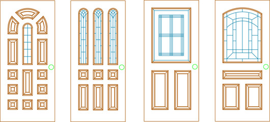 Naklejka premium sketch vector detail illustration of classic wooden door