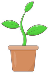 plant in pot sticker png